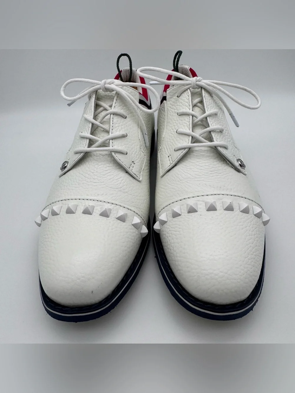 G/Fore Gallivanter White Golf Shoes Grosgrain Stud Cap Toe Women Size 10.5 - Picture 5 of 10